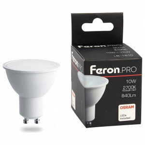 Лампа светодиодная Feron LB-1610 GU10 10 Вт 4000 K 38162 Лампа светодиодная Feron LB-1610 GU10 10 Вт 4000 K 38162