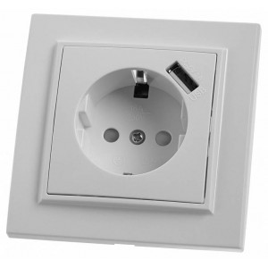 Розетка с заземлением и с шторками и USB Stekker PST16-9011 39051 Розетка с заземлением и с шторками и USB Stekker PST16-9011 39051