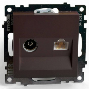 ТВ-розетка и розетка Ethernet RJ-45 без рамки Stekker GLS00-7106-04 49185 ТВ-розетка и розетка Ethernet RJ-45 без рамки Stekker GLS00-7106-04 49185