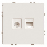 ТВ-розетка и розетка Ethernet RJ-45 без рамки Stekker Эмили 49898