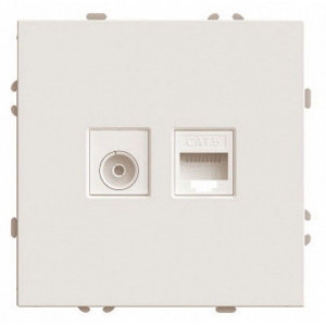 ТВ-розетка и розетка Ethernet RJ-45 без рамки Stekker Эмили 49898 ТВ-розетка и розетка Ethernet RJ-45 без рамки Stekker Эмили 49898