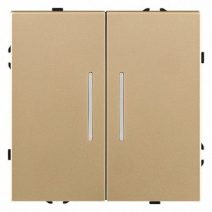 Выключатель двухклавишный с подсветкой без рамки Kollinger Eclipse EC-010GD Выключатель двухклавишный с подсветкой без рамки Kollinger Eclipse EC-010GD