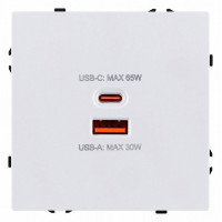 Розетка 2хUSB type A и C без рамки Kollinger Eclipse EC-024WG
