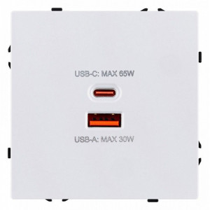 Розетка 2хUSB type A и C без рамки Kollinger Eclipse EC-024WG Розетка 2хUSB type A и C без рамки Kollinger Eclipse EC-024WG