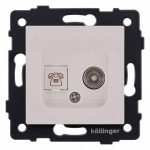 Розетка двойная RJ-11 и Ethernet RJ-45, без рамки Kollinger REA-013CM Розетка двойная RJ-11 и Ethernet RJ-45, без рамки Kollinger REA-013CM