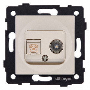 Розетка двойная RJ-11 и Ethernet RJ-45, без рамки Kollinger REA-013GD Розетка двойная RJ-11 и Ethernet RJ-45, без рамки Kollinger REA-013GD