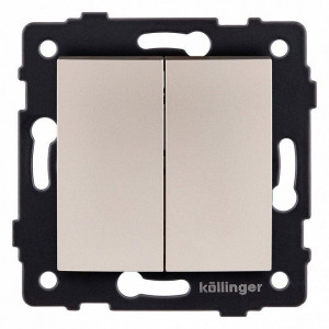 Выключатель двухклавишный без рамки Kollinger REA-R-011GD Выключатель двухклавишный без рамки Kollinger REA-R-011GD