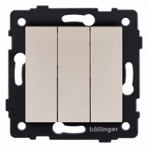 Выключатель трехклавишный без рамки Kollinger REA-S-012GD Выключатель трехклавишный без рамки Kollinger REA-S-012GD