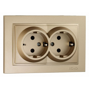 Розетка двойная с заземлением Mono Electric Despina 102-222204-120 Розетка двойная с заземлением Mono Electric Despina 102-222204-120