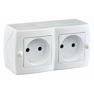 Блок с розетками без заземления Mono Electric Octans IP20 104-010106-121 Блок с розетками без заземления Mono Electric Octans IP20 104-010106-121
