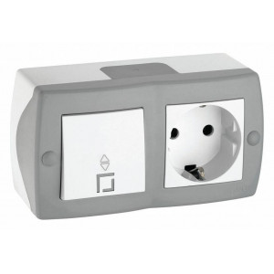 Блок с розеткой и выключателем Mono Electric Octans IP20 104-020001-186 Блок с розеткой и выключателем Mono Electric Octans IP20 104-020001-186