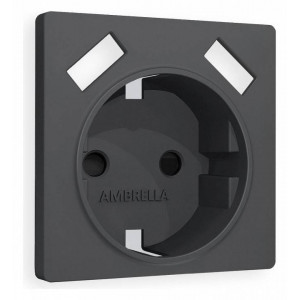Накладка для розетки с заземлением и со шторками и 2хUSB type A Ambrella Volt Quant AP9090
