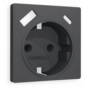 Накладка для розетки с заземлением и со шторками и 2хUSB type A и C Ambrella Volt Quant AP9100