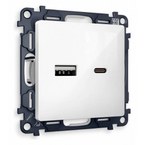 Розетка 2хUSB type A и C без рамки Ambrella Volt Quant MA111010 Розетка 2хUSB type A и C без рамки Ambrella Volt Quant MA111010