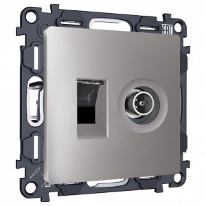 ТВ-розетка и розетка Ethernet RJ-45 без рамки Ambrella Volt ALFA MA512510 ТВ-розетка и розетка Ethernet RJ-45 без рамки Ambrella Volt ALFA MA512510