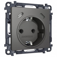 Розетка с заземлением и 2хUSB type C, без рамки Ambrella Volt ALFA MA660510