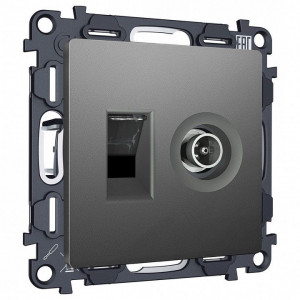 ТВ-розетка и розетка Ethernet RJ-45 без рамки Ambrella Volt ALFA MA662510 ТВ-розетка и розетка Ethernet RJ-45 без рамки Ambrella Volt ALFA MA662510
