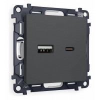 Розетка 2хUSB type A и C без рамки Ambrella Volt Quant MA911010