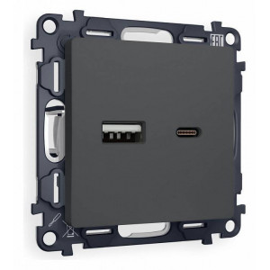 Розетка 2хUSB type A и C без рамки Ambrella Volt Quant MA911010 Розетка 2хUSB type A и C без рамки Ambrella Volt Quant MA911010