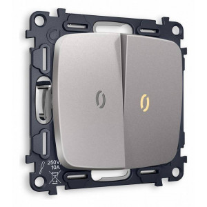 Выключатель двухклавишный с подсветкой без рамки Ambrella Volt Quant MO504010 Выключатель двухклавишный с подсветкой без рамки Ambrella Volt Quant MO504010