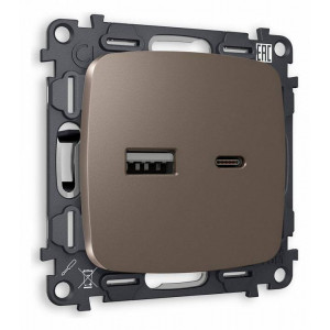 Розетка 2хUSB type A и C без рамки Ambrella Volt Quant MO641010