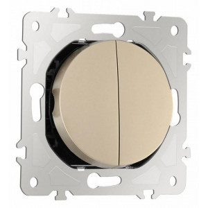Выключатель двухклавишный без рамки Arte Milano 202 202.30-2.shampan Выключатель двухклавишный без рамки Arte Milano 202 202.30-2.shampan