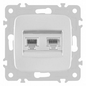 Розетка двойная RJ-11 и Ethernet RJ-45, без рамки Arte Milano am-205 205.44-1.silver Розетка двойная RJ-11 и Ethernet RJ-45, без рамки Arte Milano am-205 205.44-1.silver