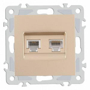 Розетка двойная RJ-11 и Ethernet RJ-45, без рамки Arte Milano am-206 206.44-1.shampan Розетка двойная RJ-11 и Ethernet RJ-45, без рамки Arte Milano am-206 206.44-1.shampan