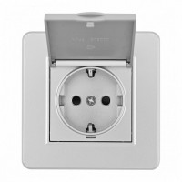 Розетка с заземлением и шторкой, с крышкой Arte Milano SET16-1 SET16-1-41-1 silver