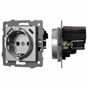 Розетка с заземлением и 2хUSB type A и C, без рамки Arlight SCT 049831 Розетка с заземлением и 2хUSB type A и C, без рамки Arlight SCT 049831
