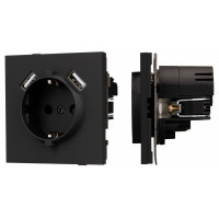 Розетка с заземлением и 2хUSB type A, без рамки Arlight SCT-TENDO 054603