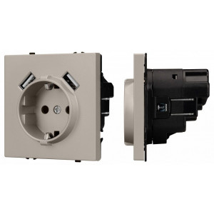 Розетка с заземлением и 2хUSB type A, без рамки Arlight SCT-NOBE 059442