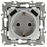 Розетка с заземлением и со шторкой и 2хUSB, без рамки Эра Эра 12 12-4109-03