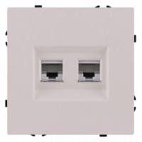 Розетка двойная Ethernet RJ-45 и со шторками, без рамки Kollinger Eclipse EC-018CM