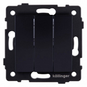 Выключатель трехклавишный без рамки Kollinger REA-R-012BK Выключатель трехклавишный без рамки Kollinger REA-R-012BK