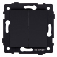 Выключатель двухклавишный без рамки Kollinger  REA-S-007BM