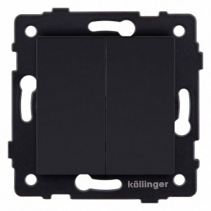 Выключатель двухклавишный без рамки Kollinger REA-S-007BM Выключатель двухклавишный без рамки Kollinger REA-S-007BM