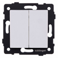Выключатель проходной двухклавишный без рамки Kollinger  REA-S-009WH