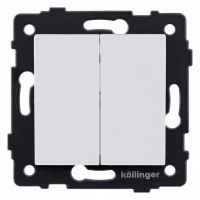 Выключатель проходной двухклавишный без рамки Kollinger  REA-S-009WM