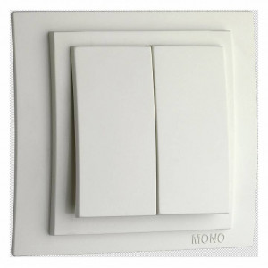 Выключатель двухклавишный Mono Electric Larissa 103-191925-102 Выключатель двухклавишный Mono Electric Larissa 103-191925-102