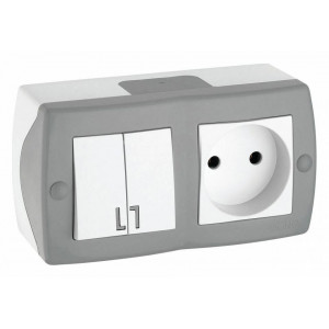 Блок с розеткой и выключателем Mono Electric Octans IP20 104-020001-182 Блок с розеткой и выключателем Mono Electric Octans IP20 104-020001-182