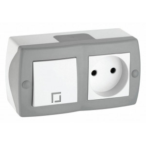 Блок с розеткой и выключателем Mono Electric Octans IP20 104-020001-185 Блок с розеткой и выключателем Mono Electric Octans IP20 104-020001-185