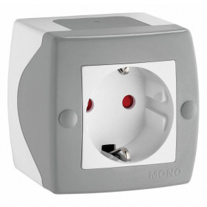 Розетка с заземлением Mono Electric Octans IP20 104-020007-117 Розетка с заземлением Mono Electric Octans IP20 104-020007-117