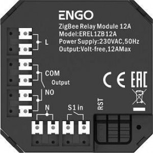 Модульное реле Salus EREL1ZB12A ZigBee 12 А сухой контакт EREL1ZB12A Модульное реле Salus EREL1ZB12A ZigBee 12 А сухой контакт EREL1ZB12A