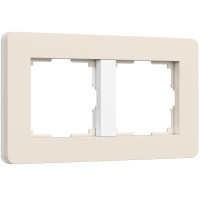 Рамка из поликарбоната на 2 поста Split айвори/белый, soft-touch W0023066