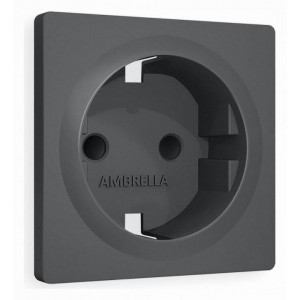 Накладка для розетки с заземлением и со шторками Ambrella Volt Quant AP9070
