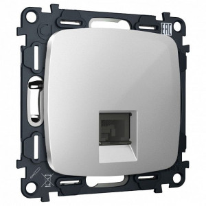 Розетка Ethernet RJ-45 и со шторками, без рамки Ambrella Volt OMEGA MO412005 Розетка Ethernet RJ-45 и со шторками, без рамки Ambrella Volt OMEGA MO412005