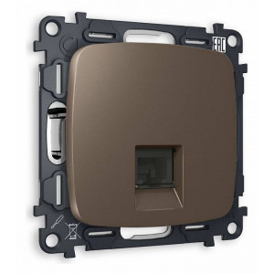 Розетка Ethernet RJ-45 и со шторками, без рамки Ambrella Volt Quant MO642010 Розетка Ethernet RJ-45 и со шторками, без рамки Ambrella Volt Quant MO642010
