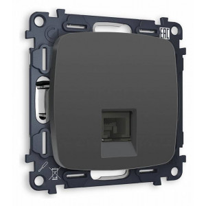 Розетка Ethernet RJ-45 и со шторками, без рамки Ambrella Volt Quant MO912010 Розетка Ethernet RJ-45 и со шторками, без рамки Ambrella Volt Quant MO912010