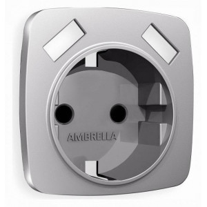 Накладка для розетки с заземлением и со шторками и 2хUSB type A Ambrella Volt Quant OP5090 Накладка для розетки с заземлением и со шторками и 2хUSB type A Ambrella Volt Quant OP5090